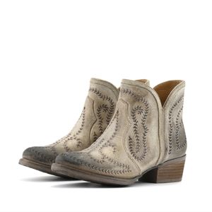 Sterling River Women's Taupe Embroidered R-Toe Booties SR6006 Size 9